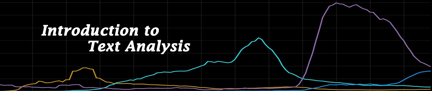 Introduction to Text Analysis Introduction to Text Analysis banner with line graph graphic